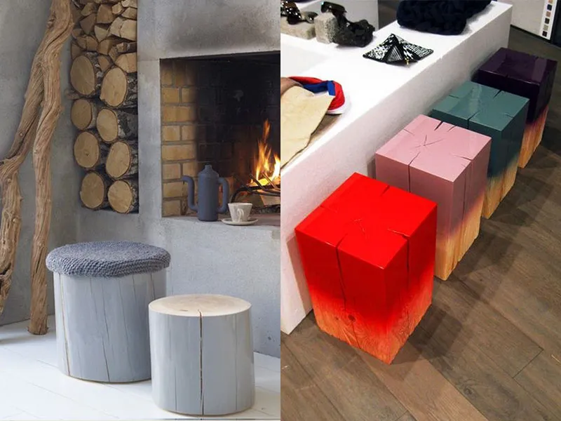 Pouf poggiapiedi fai da te in legno