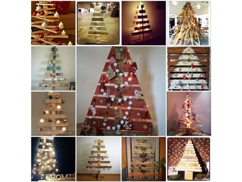 Alberi di Natale realizzati con bancali di legno riciclati