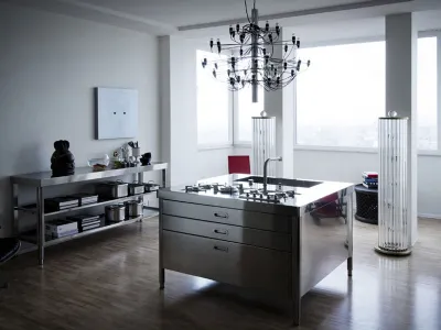 Cucina in acciaio ad isola 130 Alpes Inox