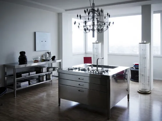 Cucina in acciaio ad isola 130 Alpes Inox