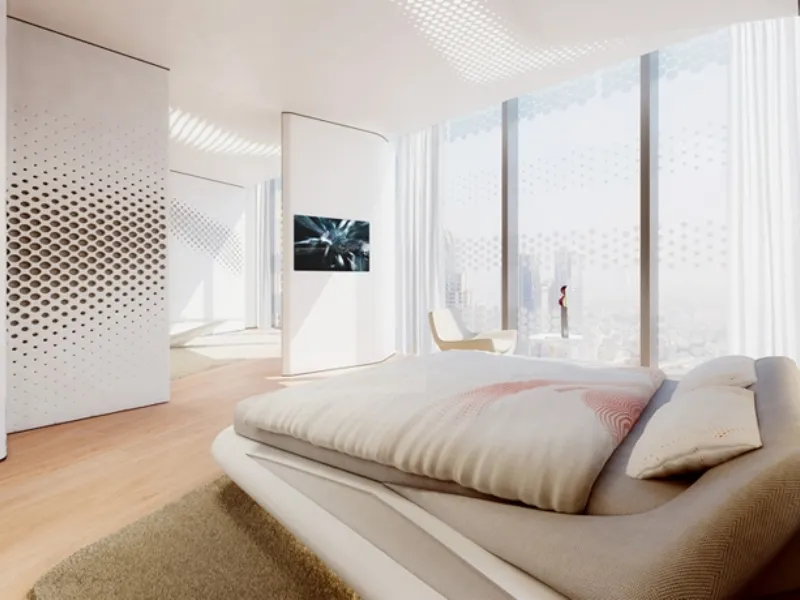Camera da letto / Opus Office Tower  © Zaha Hadid Architects
