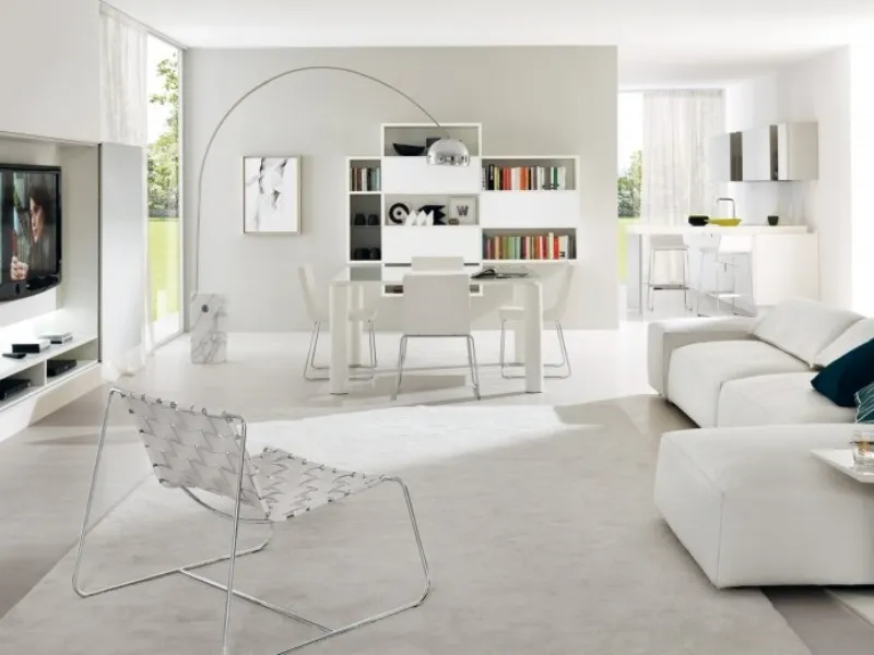 Arredamento total white in stile moderno gruppo euromobil
