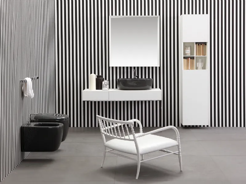 Sanitari contemporanei neri di Flaminia