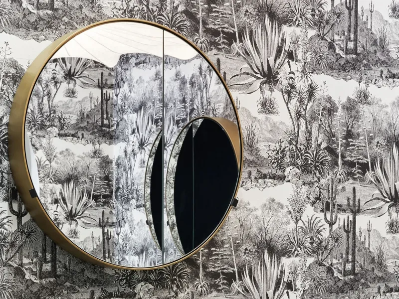 Specchio Round Box di Ceramica Cielo
