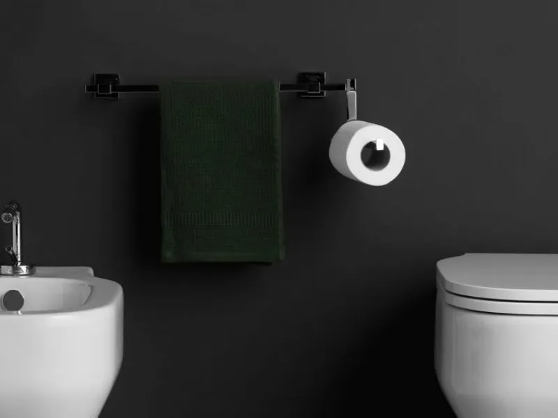 Porta salviette con porta rotolo integrato