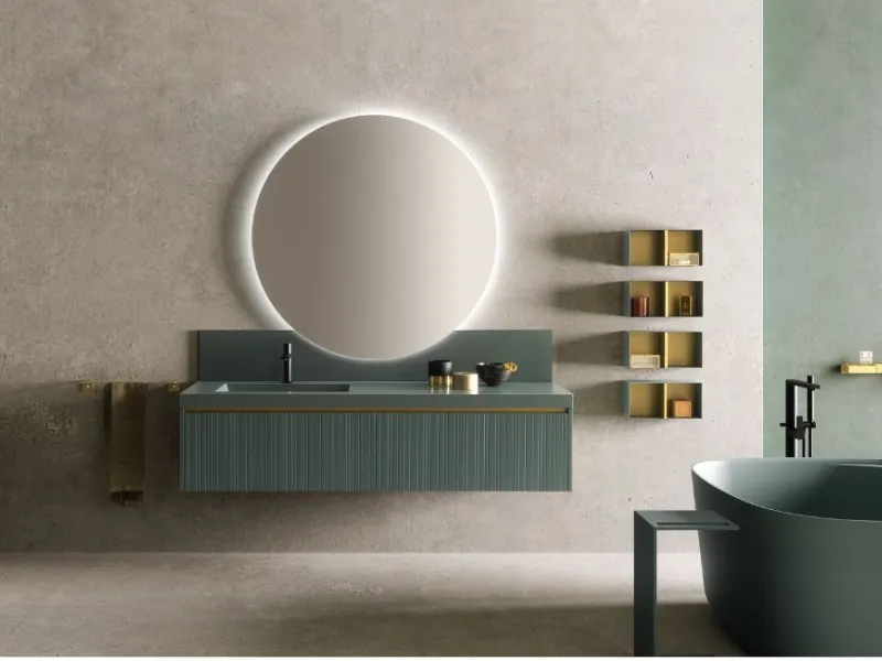 Tulle, collezione di mobili da bagno sospesi di Archeda