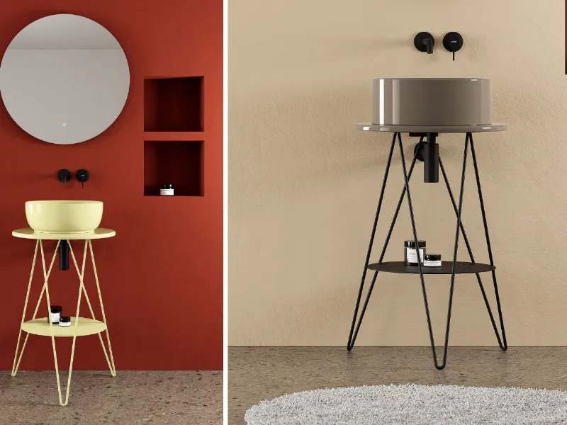 Scarabeo Ceramiche - Gustav, consolle lavabo in metallo