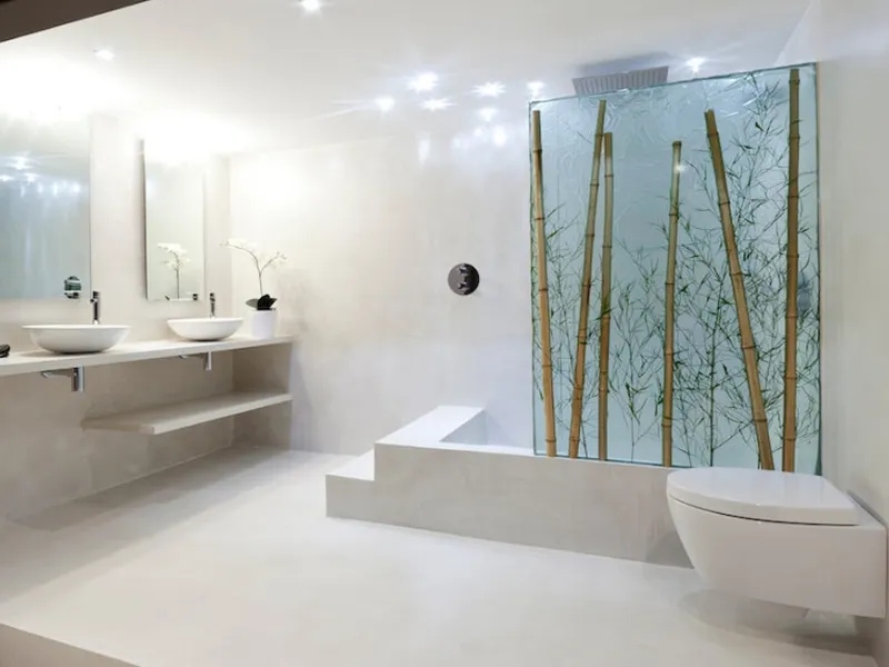 Resina semilucida in bagno, soluzione dal design moderno