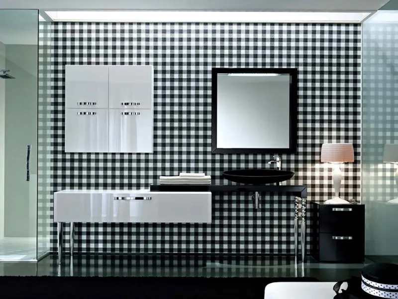 Fantasia quadrati in bagno vintage