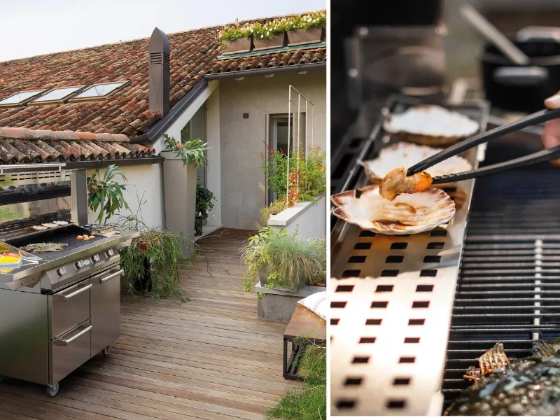 Barbecue a gas Alain di Palazzetti in Giardino