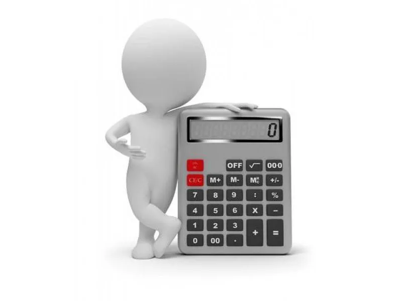 Man and calculator