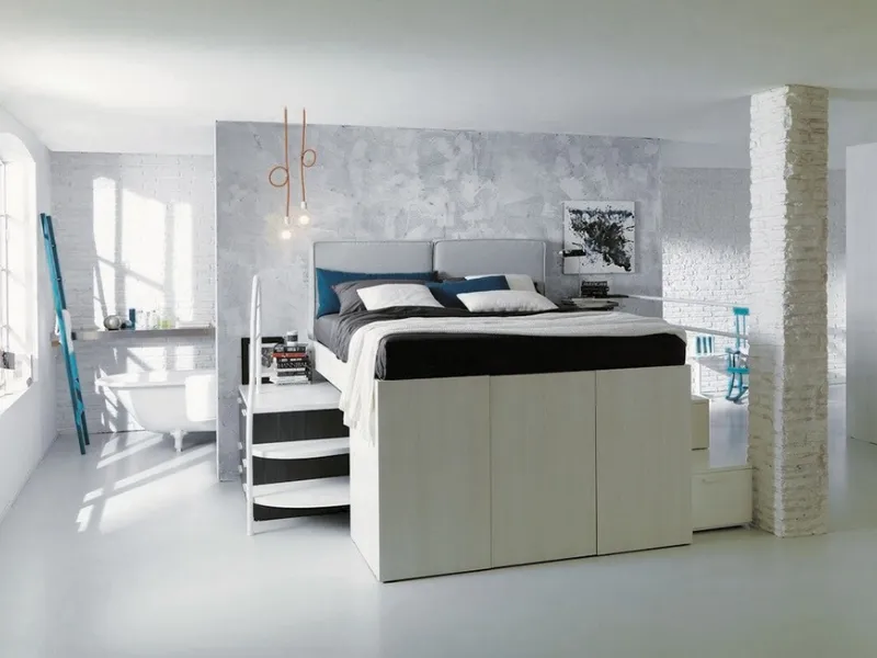 Letto a soppalco, “Progetto 14 Container” di Dielle gruppo Doimo