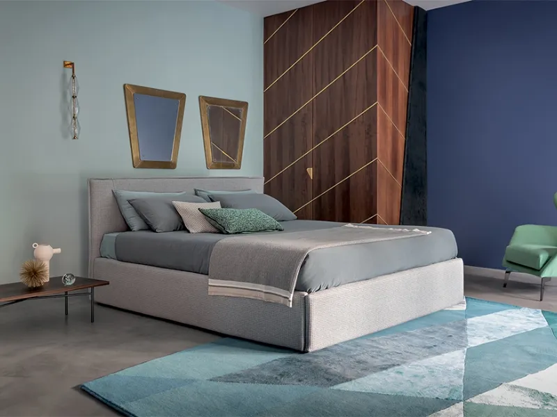 Letto tessile con contenitore modello “Paco Open” di Bonaldo