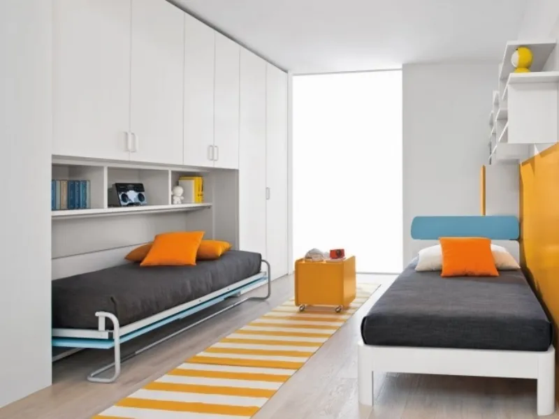 Cameretta a ponte con letto a scomparsa