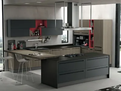 La cucina con cappa a isola Mood di Stosa Cucine