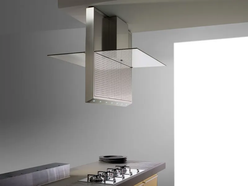 Cappa di design in vetro e acciaio Linea Valcucine
