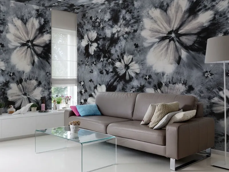 Carta da parati Space flowers di WallPepper designer Valeria Bosco