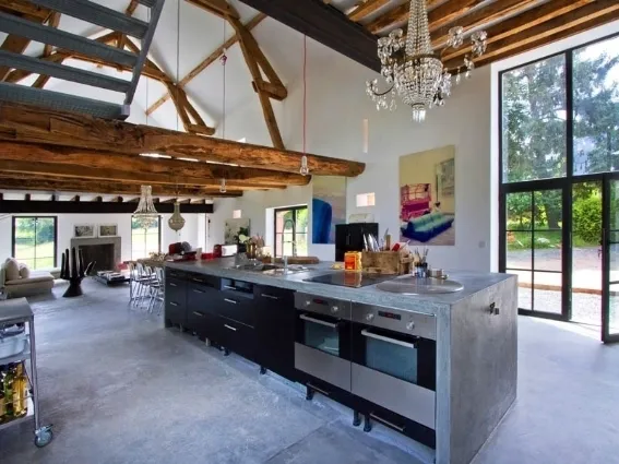 progetto di interno moderno per cascina