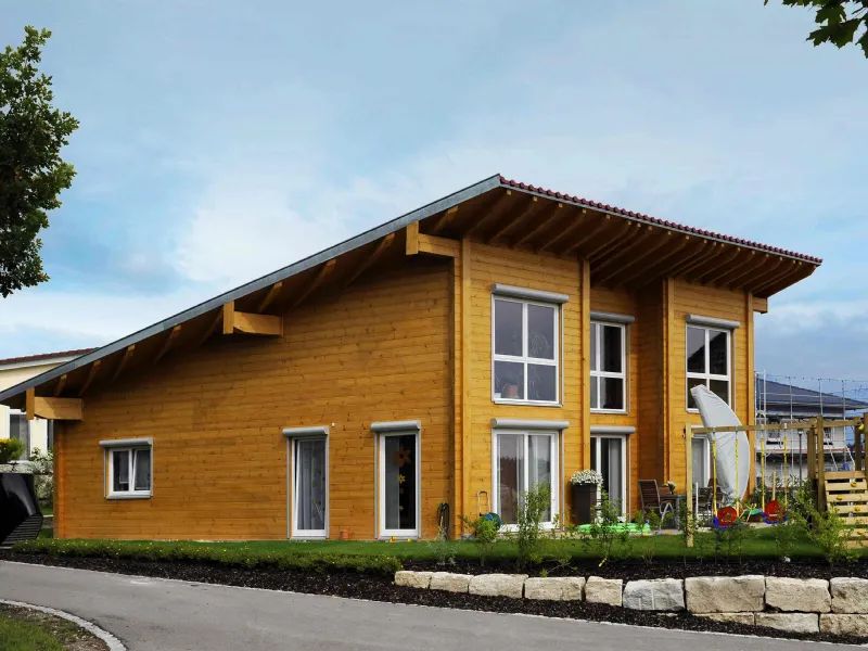 Una casa di legno prefabbricata moderna