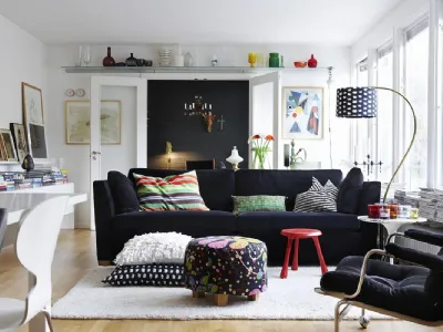 arredo moderno e colorato in stile scandinavo