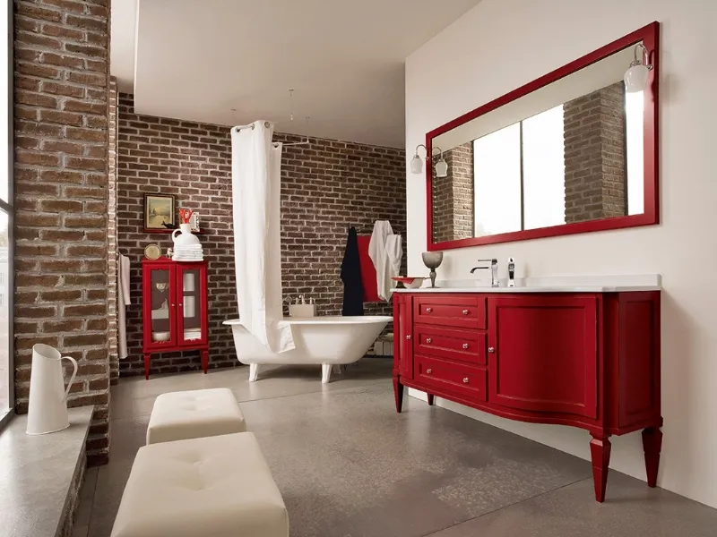 Mobili bagno vintage in noce rosso york cerasa