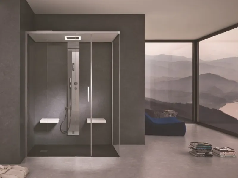 Colonna doccia multifunzione con sauna