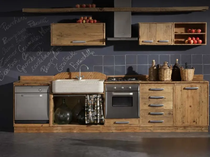 cucina in legno riciclato