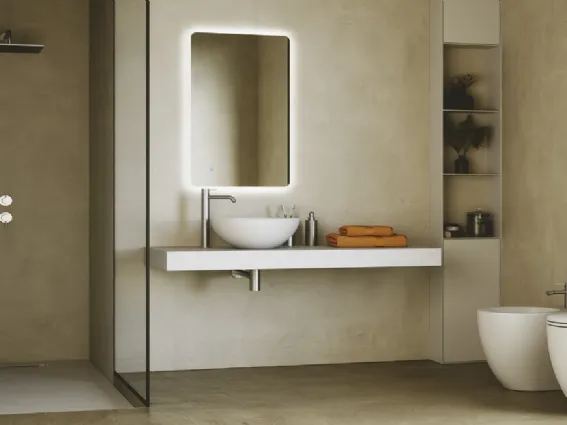 Sanitari arrotondati nella serie Bull500 di SDR Ceramiche, con piatto doccia Long Life di 3 cm di altezza