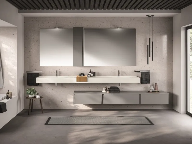Presa maniglia verticale inclinata per l’anta della collezione Lagu by Scavolini