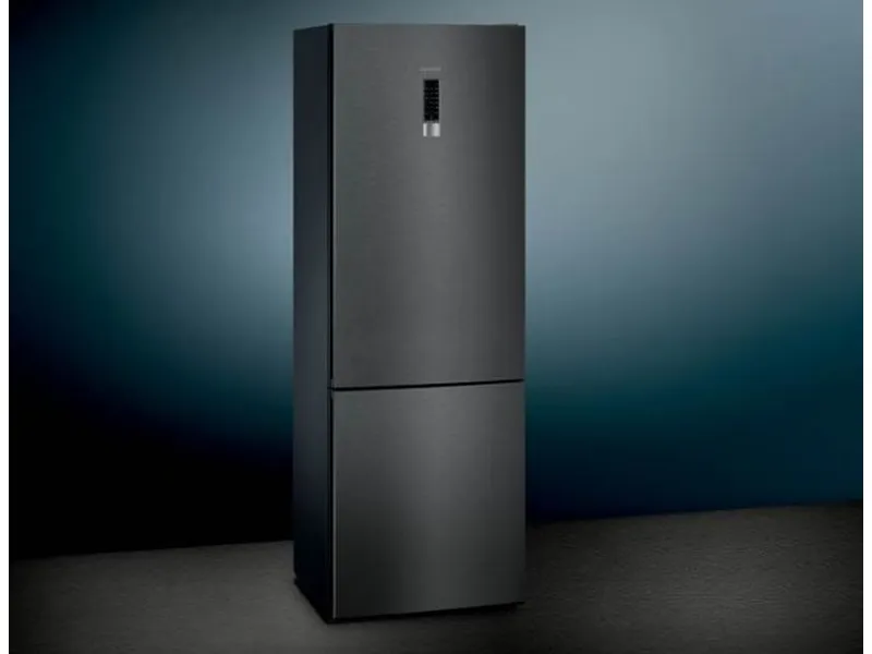 frigorifero combinato No Frost a libera installazione blackSteel di Siemens