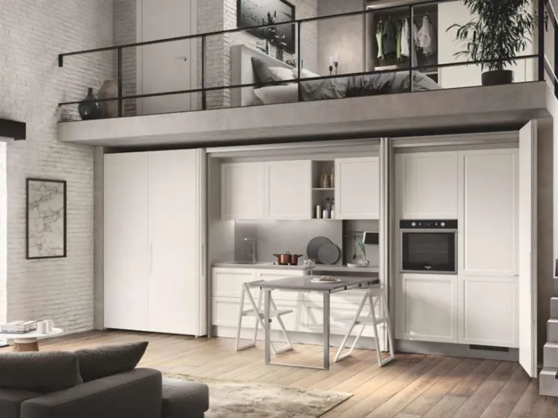 Il tavolo Friendly di Scavolini scompare dentro un cassetto quando non serve