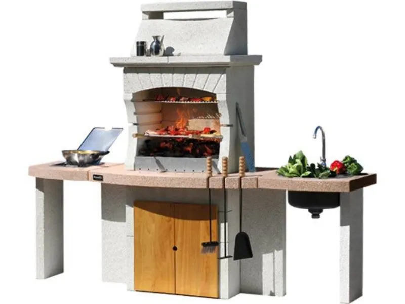 Accensione barbecue in muratura