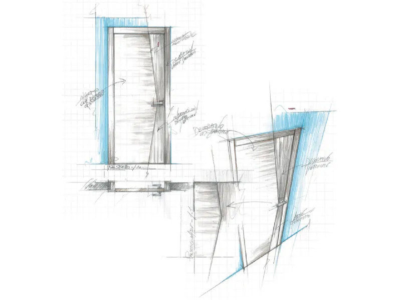Bozzetto del designer Marcon delle porte Innova
