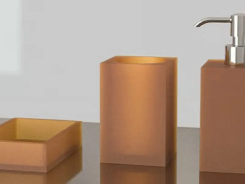 Portasapone da appoggio in Vetro Freddo della collezione Navy di Glass Design