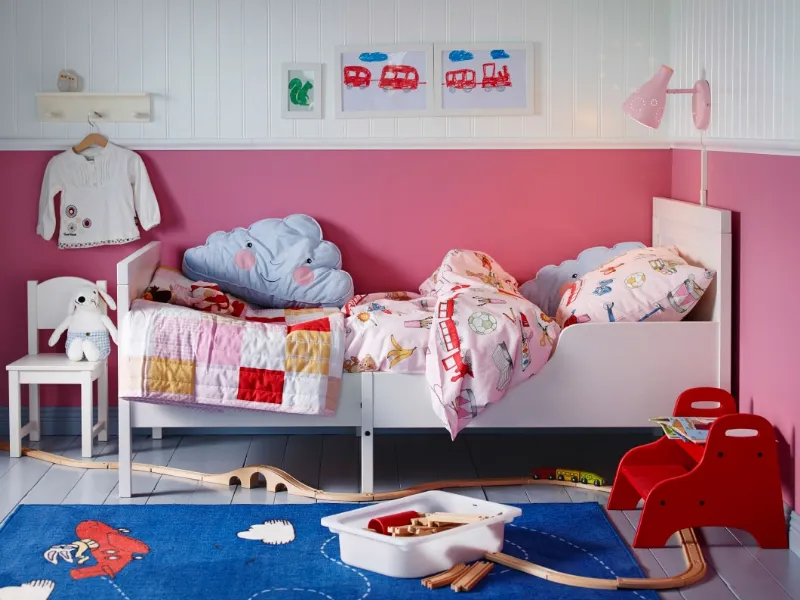 Camera da letto per bambini ikea con copripiumino leckrum