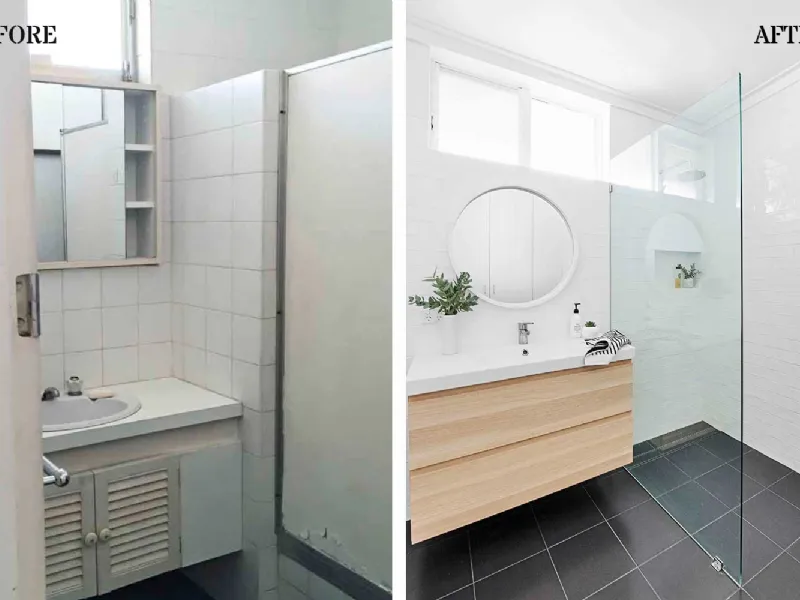 Bagno ristrutturato - prima e dopo