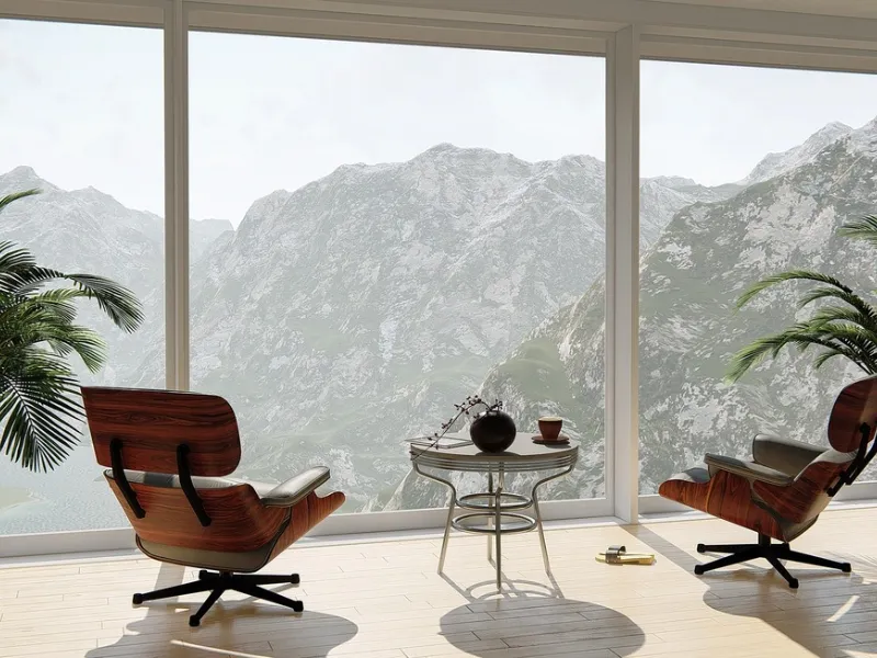 Tavolino e poltrone di design