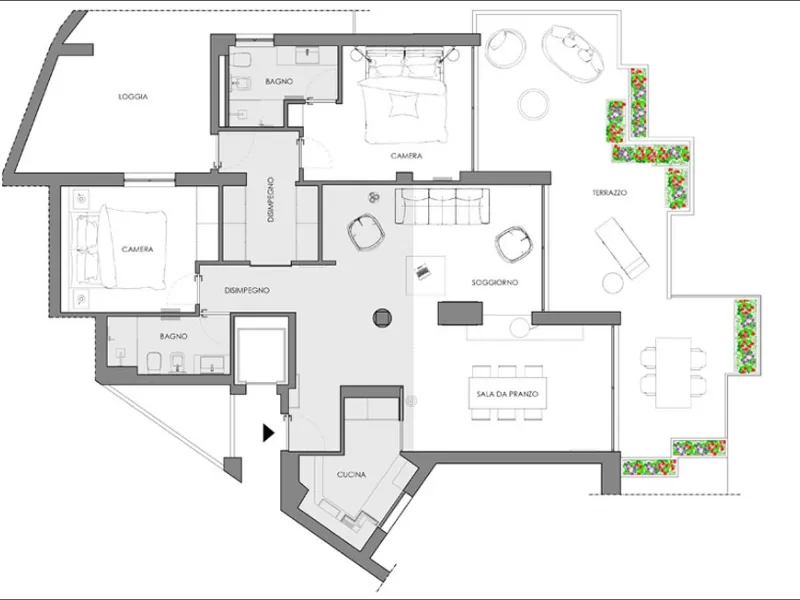 Bergeggi, alloggio con terrazzo, spazio interno circa 90 mq, ArchiDesignLab.it