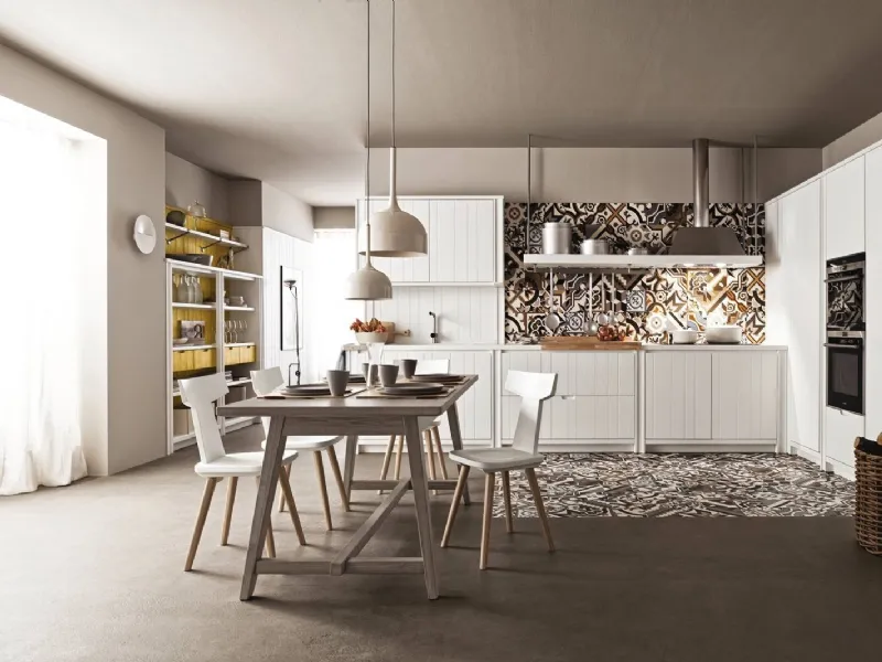 Cucine bianche con legno