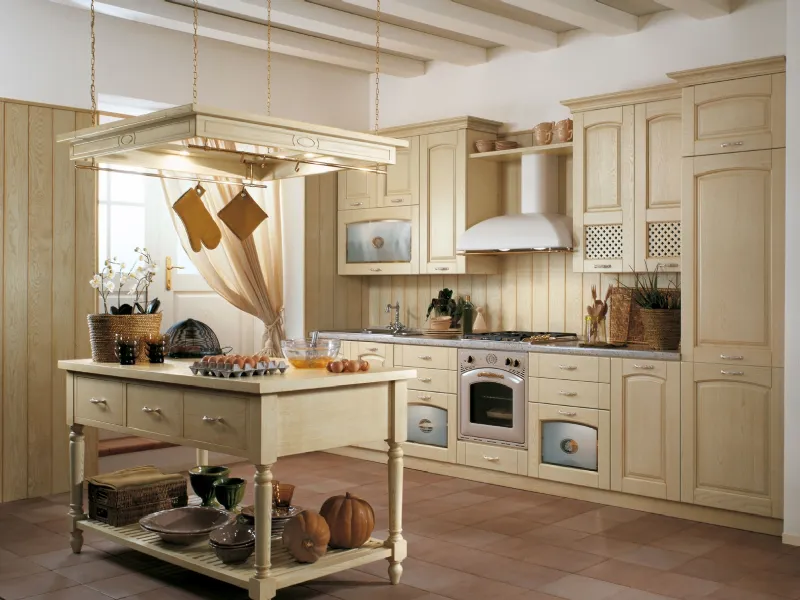 Cucina country con tende