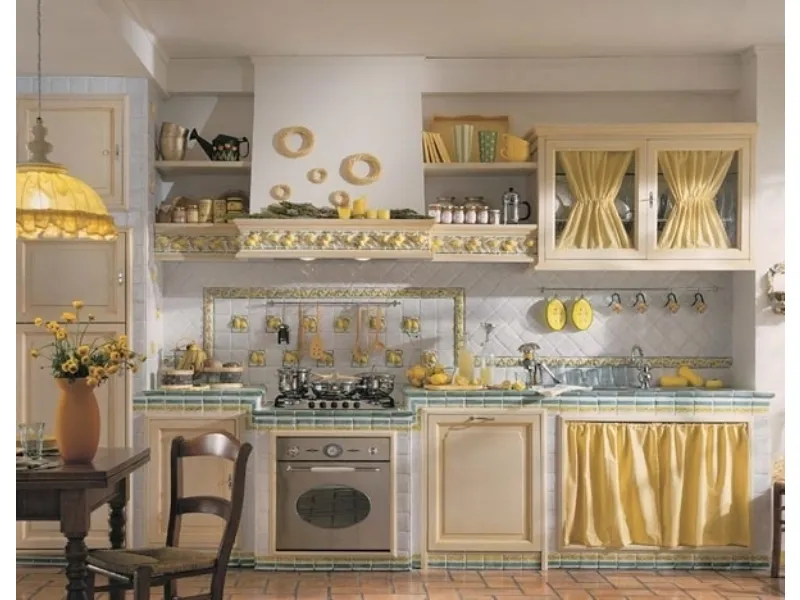 Cucina in muratura rustica