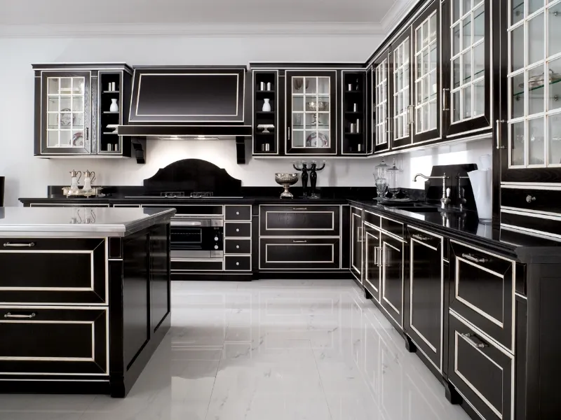Cucina di lusso moderna nera