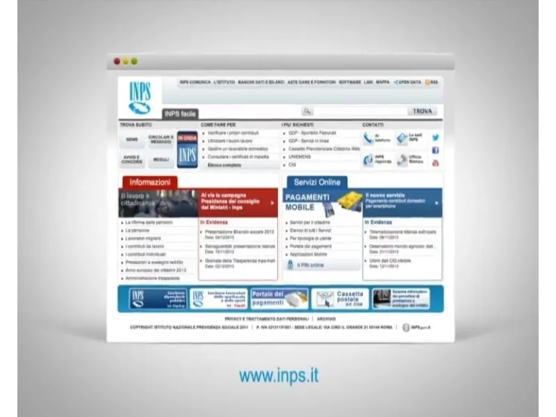 Home page sito INPS