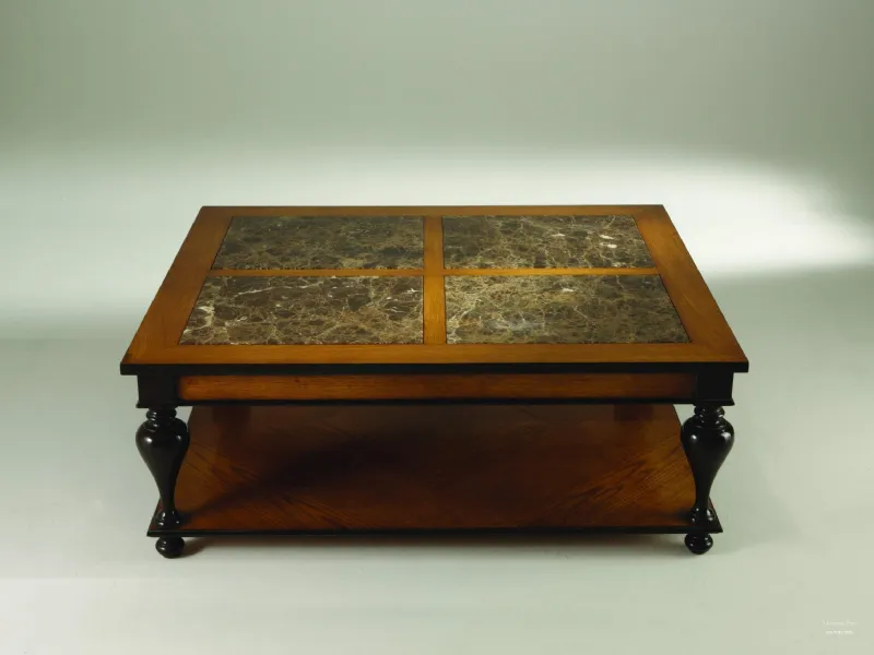 tavolino in legno e marmo