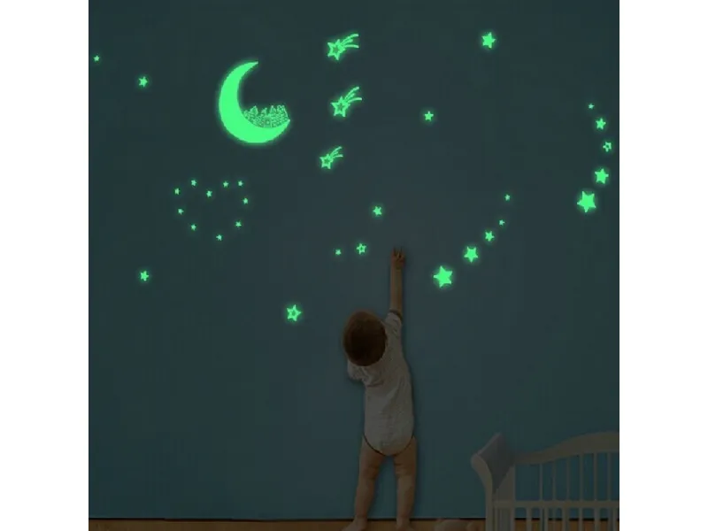 decorazione con stelle luminose per cameretta