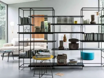 La libreria bifacciale Plain di Lema separa con leggerezza e massima libertà compositiva