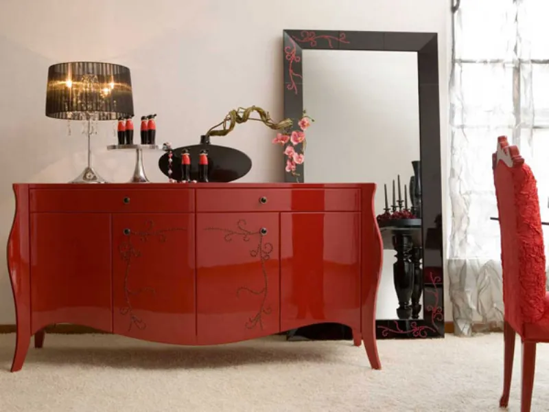 credenza rossa