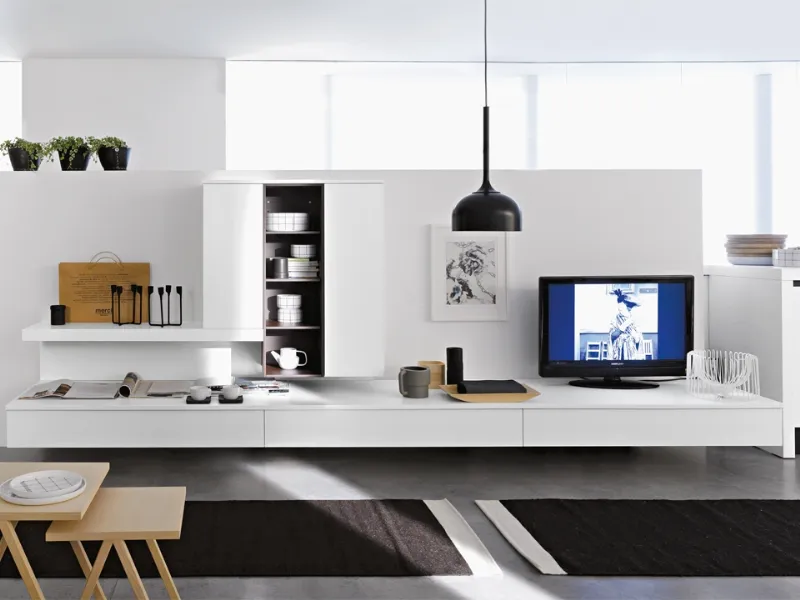 Sistema tv da parete bianco dibiesse