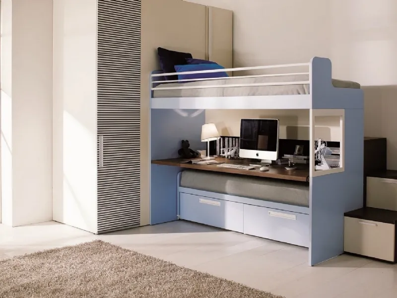 soluzione dielle con letto a soppalco