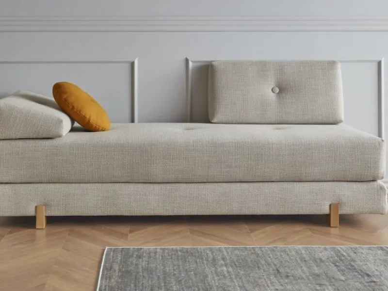 Divano letto Sigmun con rivestimento in poliestere